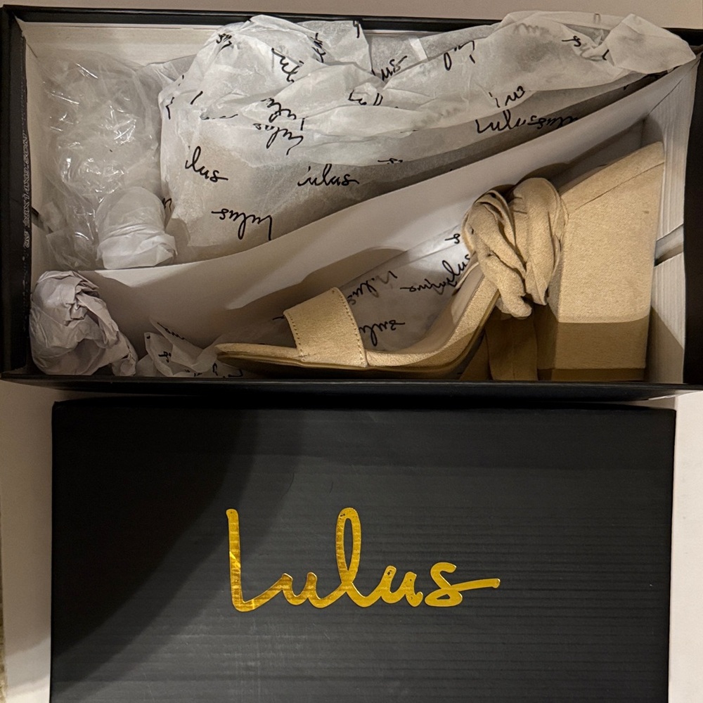 NWT Lulu's Beige Wedge Sandals- brand new